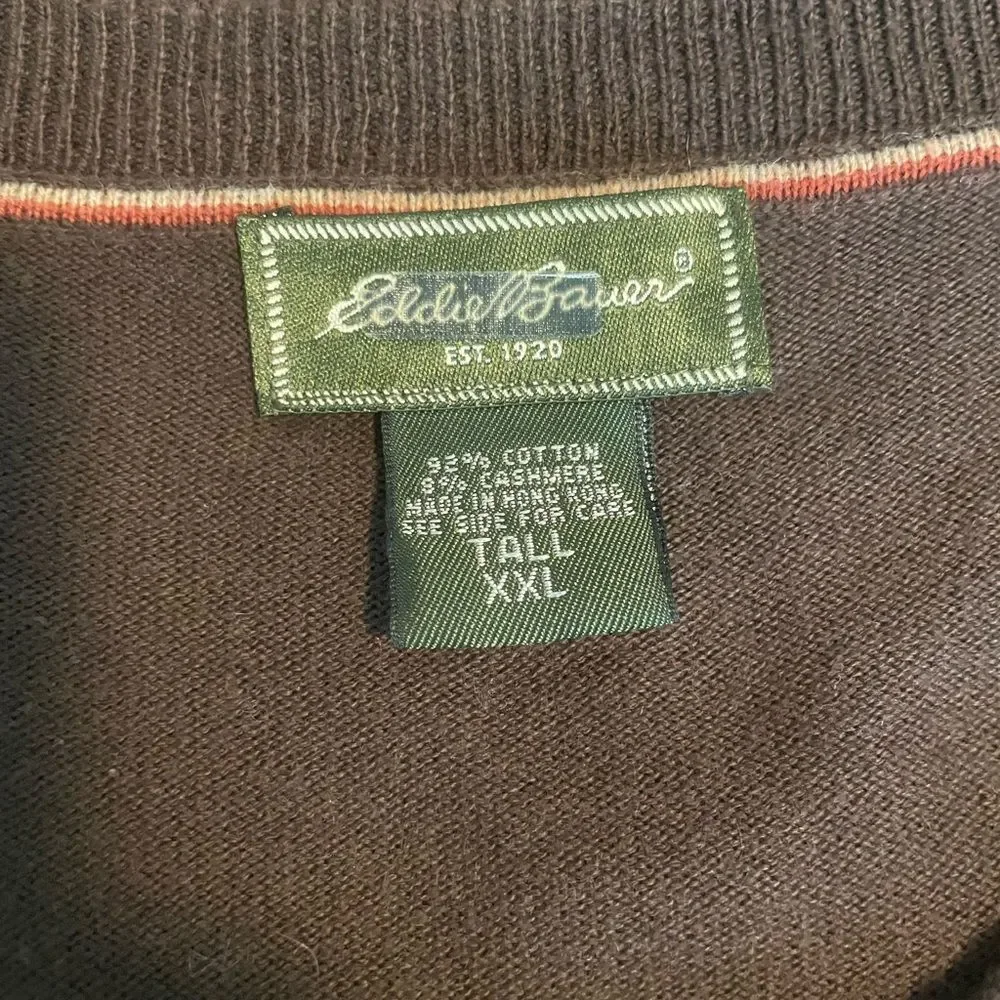 Eddie Bauer Brown Cotton/Cashmere Men’s Tall XXL‎ Sweater